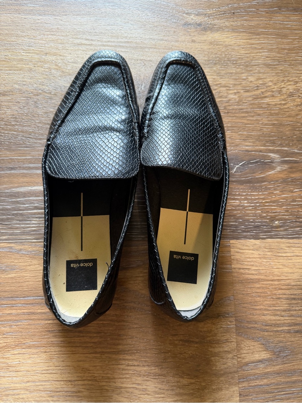Dolce Vita Black Textured Slip-On Loafers